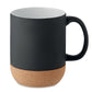 Black Ceramic Mug With Cork Base